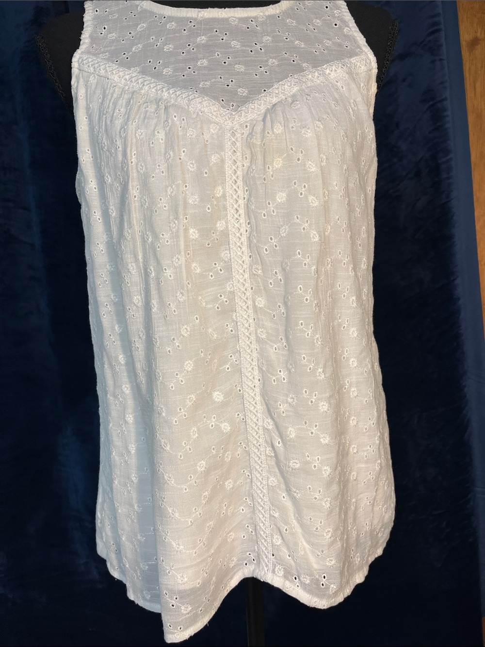 Maurices White Eyelet Camisole Tank